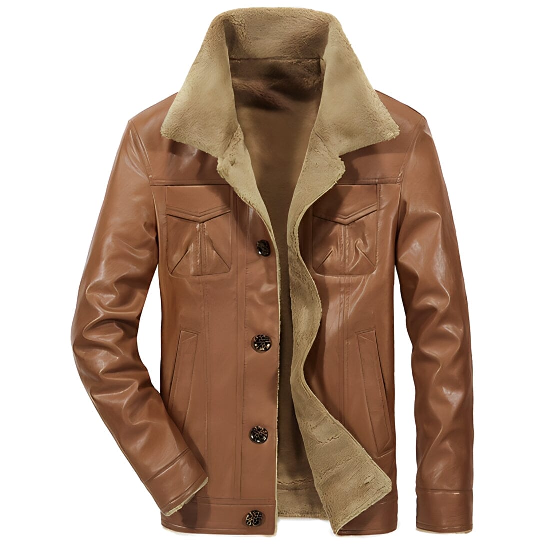The Fox Winter Faux Leather Jacket - Multiple Colors 0 WM Studios Brown XS 