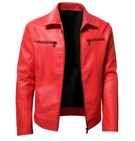 The Kane Faux Leather Biker Jacket - Multiple Colors 0 WM Studios Red XS 