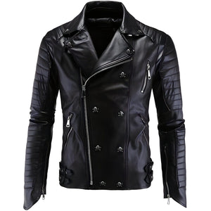 The Crossbone Faux Leather Biker Jacket AKSR Sugarios Store XXS 