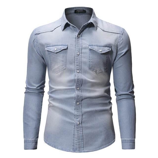 The Colton Long Sleeve Denim Shirt - Multiple Colors