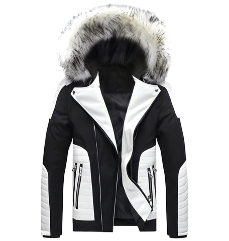 The Sabertooth Faux Fur Winter Biker Jacket - Multiple Colors Street Knights Men Store White L 