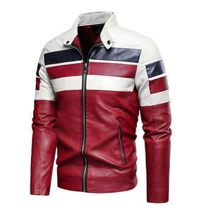 The Nico Faux Leather Biker Jacket - Multiple Colors Well Worn Red XS 
