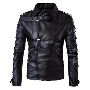 The Cavalier Strapped Faux Leather Biker Jacket