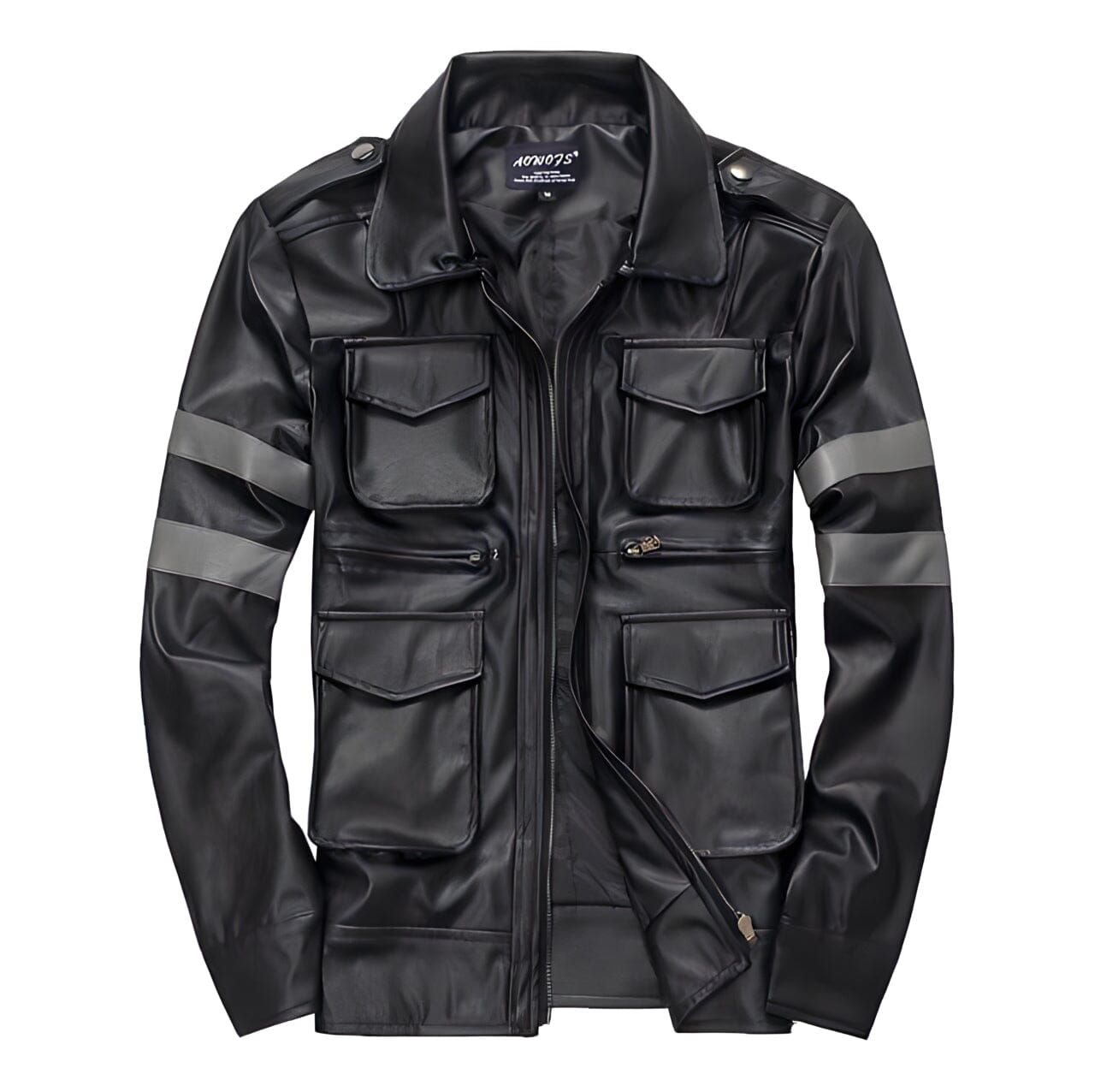 The Luther Striped Faux Leather Biker Jacket - Multiple Colors