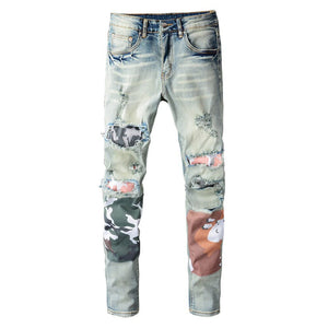 The Outsider Distressed Patchwork Denim Jeans Well Worn 38 